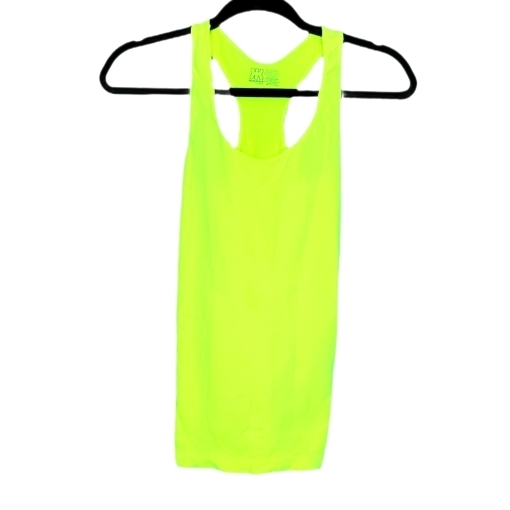 NWOT Kurve by Idea Neon Yellow Spandex Racerback Tank Top Women's Size XS